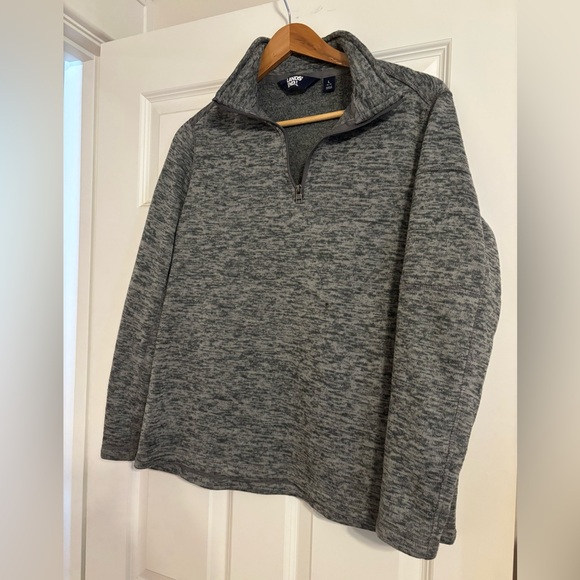 Grey Land’s End Quarter-Zip Sweater, size L. - Picture 2 of 4